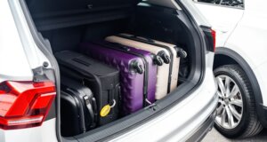 Kofferraum mit Koffern. Das Auto für den Urlaub zu packen, ist keine Wissenschaft. Bild: Foto von unsplash, Swansway, Motor Group